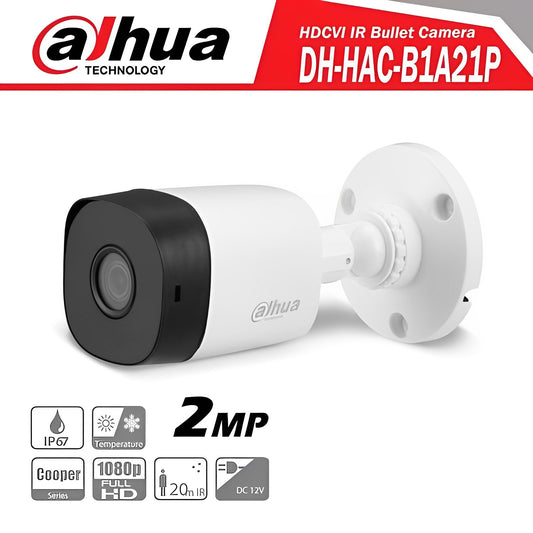 DH-HAC-B1A21P HDCVI 1080P IR Bullet Camera With IP67 Protection