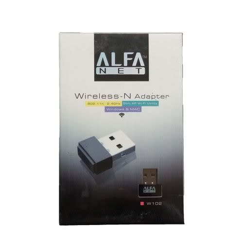 W102 Alfa 150mbps Wireless-N 802.11n 2.4ghz Adapter