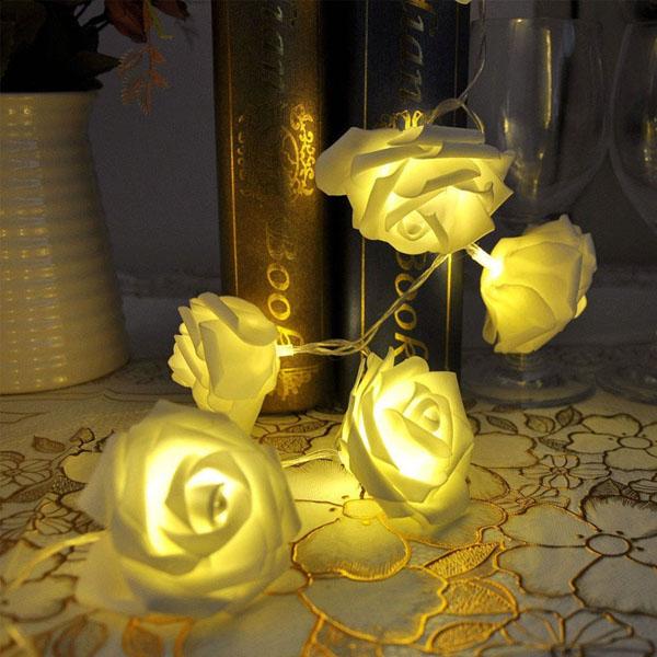 20 Rose White Fairy Decorative Lights