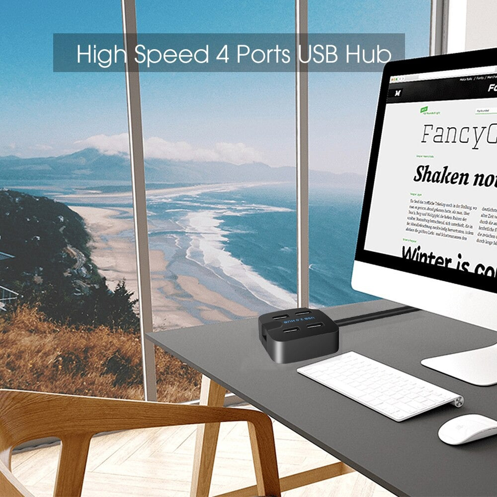 Light Weight USB 3.0 Hi-Speed 4 Ports USB Hub With Mobile Phone Holder