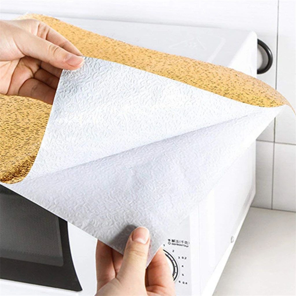 Aluminium Foil Aluminium Foil Sticker Aluminium Foil Sheet Kitchen Waterproof Self-Adhesive ( Golden )