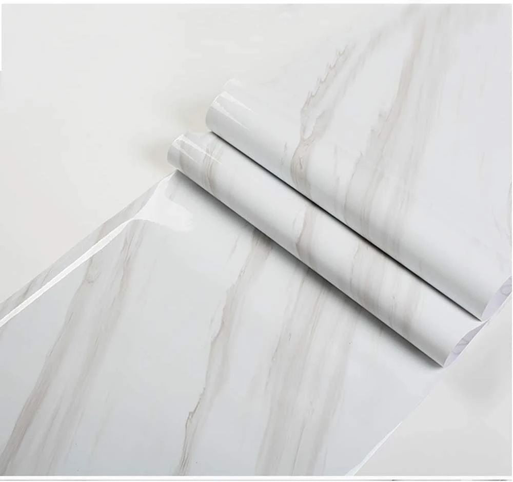 60CMx2M Wall Paper Waterproof Heat Resistant Self Adhesive Anti Oil Kitchen Wallpaper Marble Sheet For Kitchen