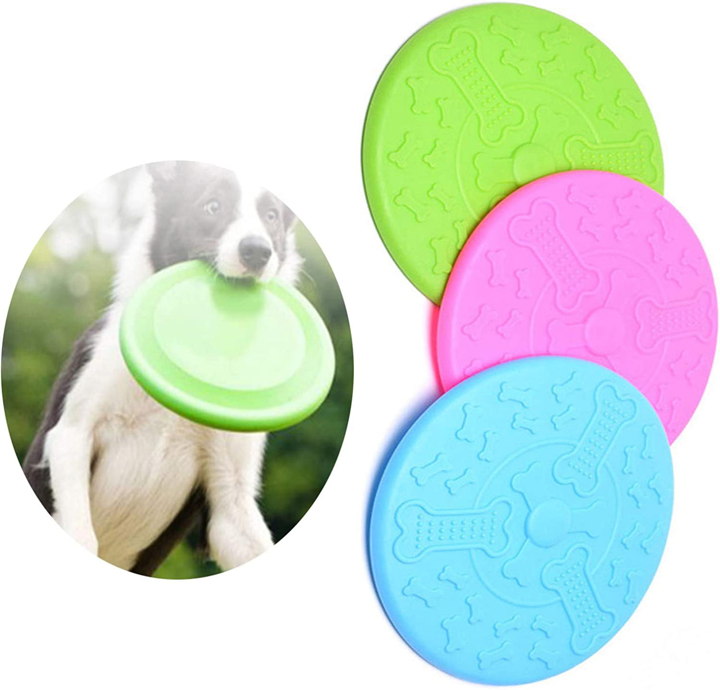 Natural Indestructible Soft Rubber Material Frisbee For Dogs