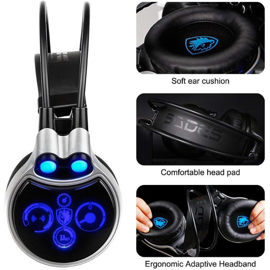 SADES R8 USB Stereo Gaming Headset With Virtual 7.1 Surround Sound And High-Sensitivity Microphone