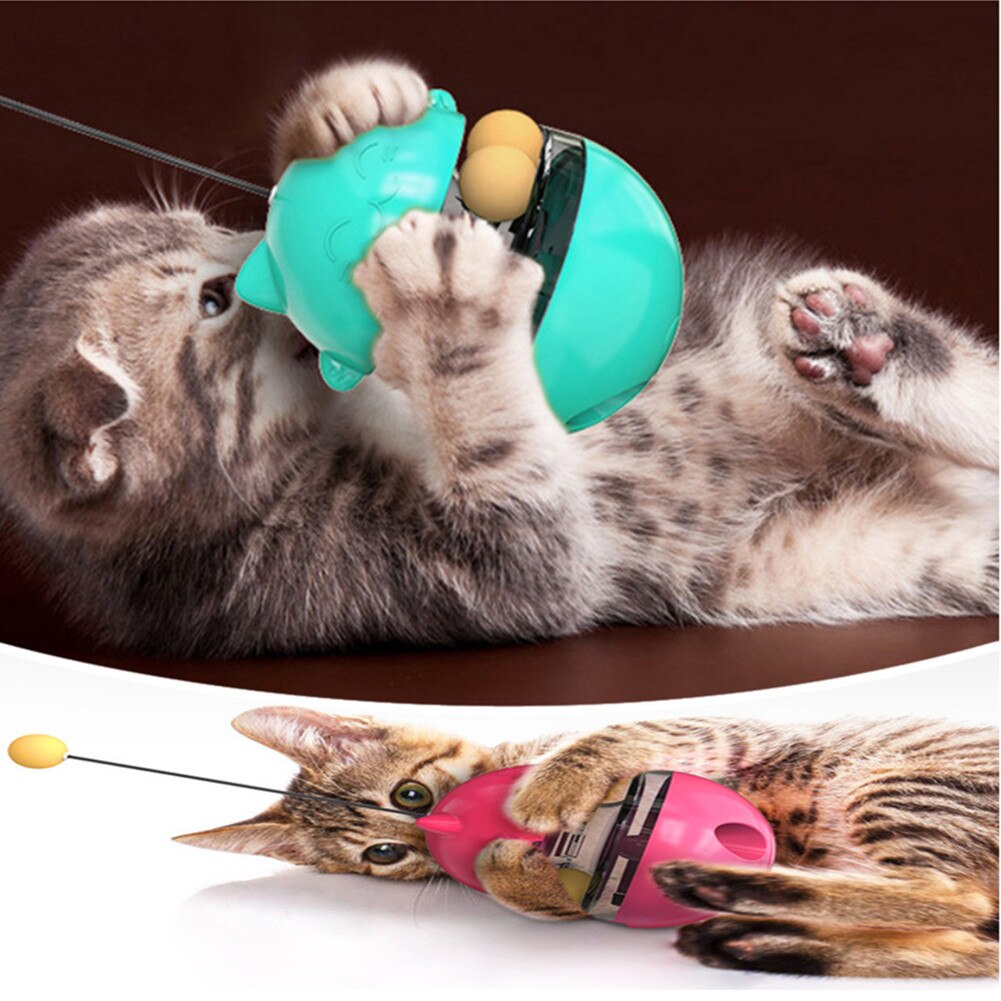 Cat Treat Dispenser Fun Tumbler Pets Slow Food Entertainment Adjustable Snack Mouth Toys For Pet