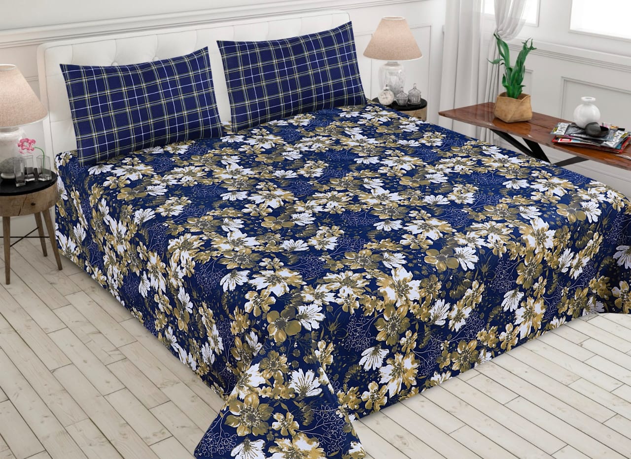 Cotton fabric bed sheets high quality pre shrinked