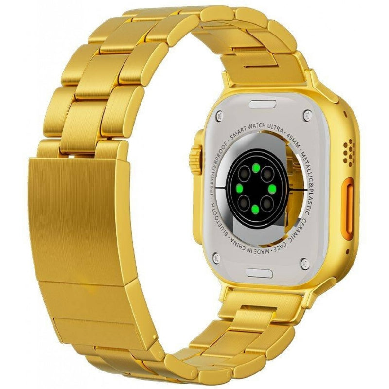 M9 Ultra Max Gold Edition Luxury Stainless Steel Sports Heart Rate Health Monitoring Watch Smart Watch