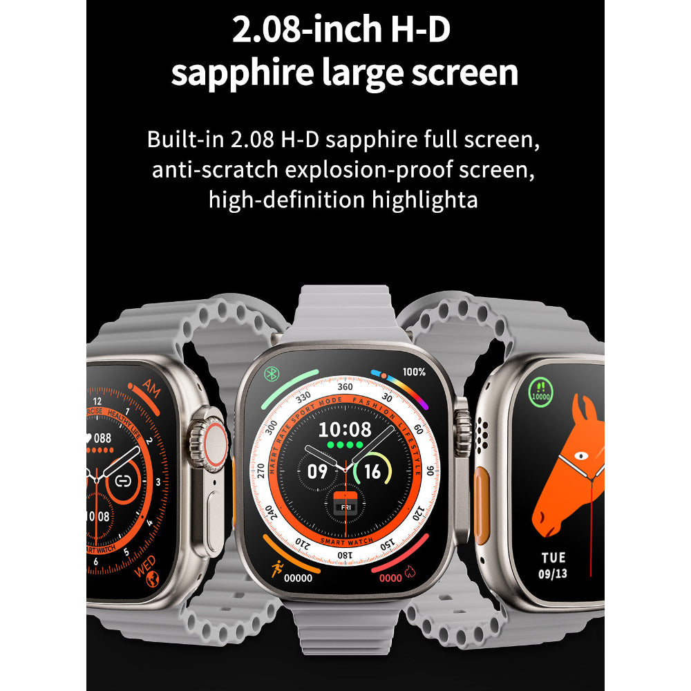 Smart Watch S9 Ultra Bluetooth Call Heart Rate Fitness Tracker With 3 Straps
