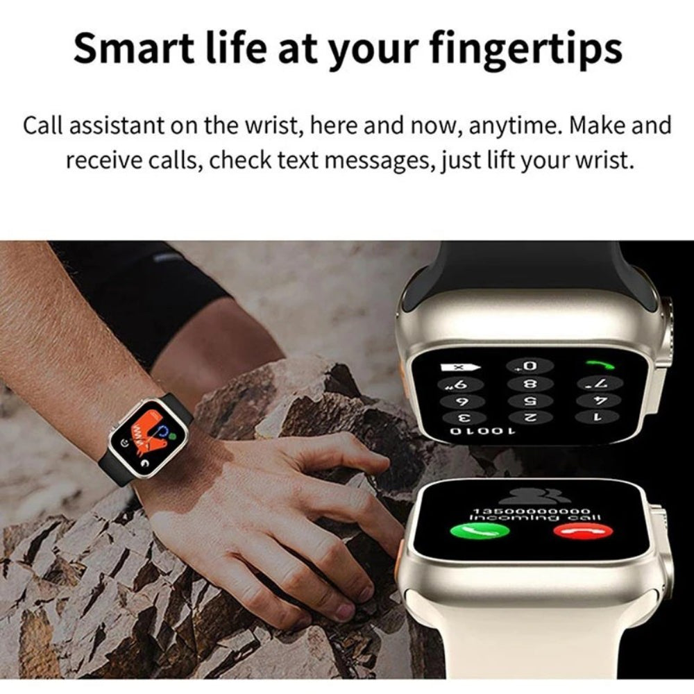 Smart Watch S9 Ultra Bluetooth Call Heart Rate Fitness Tracker With 3 Straps