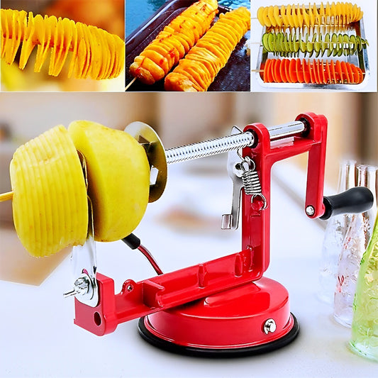 High-Quality Stainless-Steel Spiral Potato Slicer With Non-Slip Rubber Feet