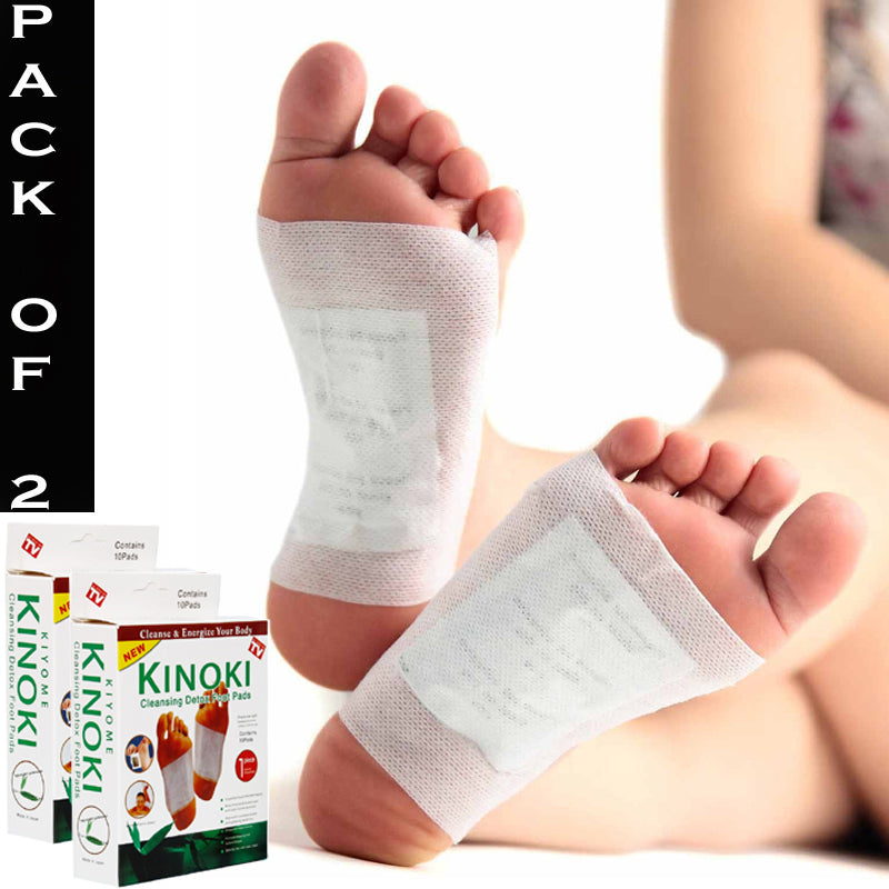 Pack Of 2 Kinoki Detox Foot Pads Patches Relaxation Massage Relief Stress Feet Care – 20 Pads In Two Boxes
