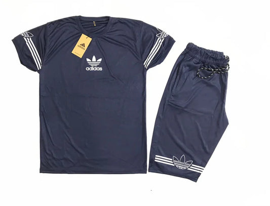 Adidas Short Shirt Set Men's-Blue