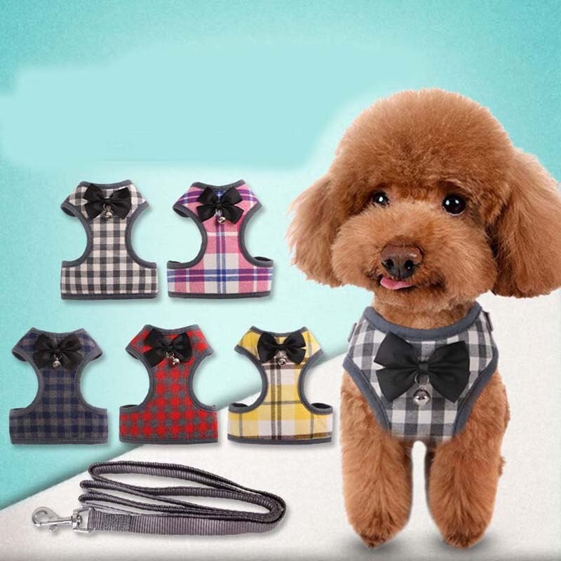 Breathable Soft Harness + Leash Adjustable Reflective Vest For Small Dog & Puppy