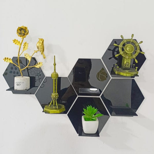 Acrylic Hexagon Self Wall Decor | Decor Art Candlestick Design Candle Stand