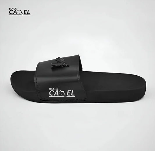 Black Camel Tassel Slide Slipper For Men
