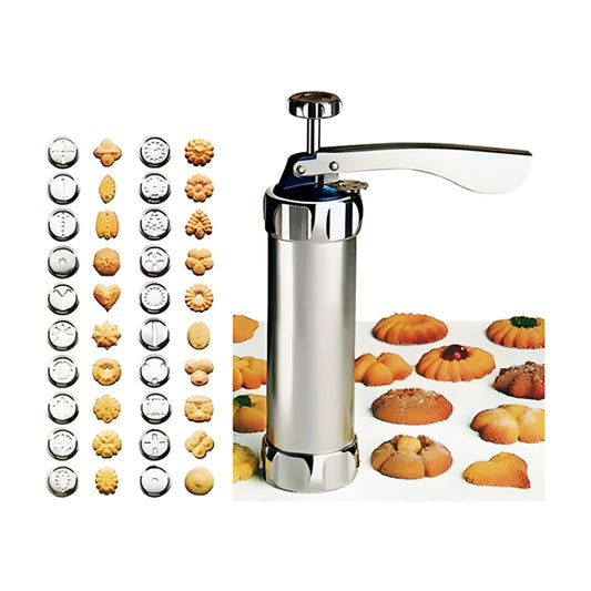 Multi-Pattern Cookie Press Machine DIY Biscuit Maker With 20 Disc Shapes And Stencils