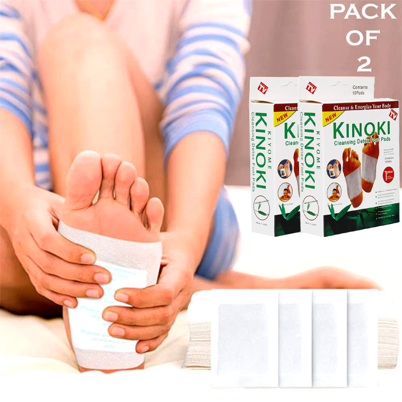 Pack Of 2 Kinoki Detox Foot Pads Patches Relaxation Massage Relief Stress Feet Care – 20 Pads In Two Boxes