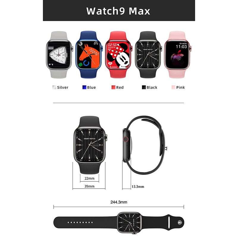 Watch 9 Max Series 9 Big 2.19-Inch Narrow Edges Screen, Bluetooth Calling, Wireless Charging Smartwatch