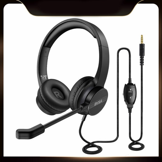 EKSA H12 3.5mm Stereo Wired Headset With Microphone For Call Center And Gaming