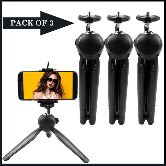 Pack Of 3 Mini Phone Tripod Tabletop Smartphone Mount Clip Holder Stand With Ballhead For Phones