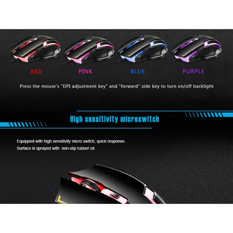 A9 USB1.8M Professional Gaming Optical Wired Mouse Suitable For PC And Laptop LOL Dota Gamers