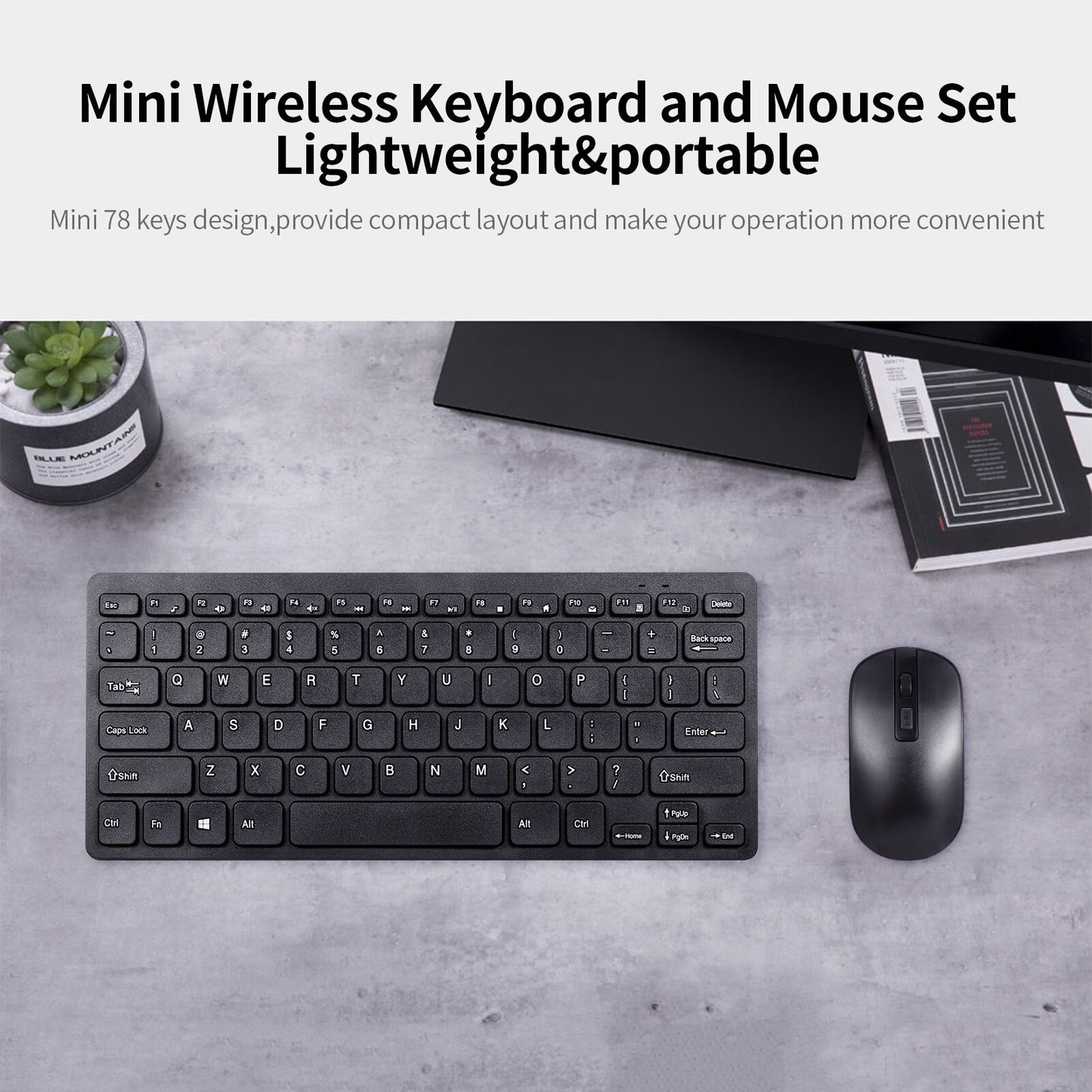 KM901 Keyboard Mouse Combo 2.4G Wireless 78 Key Mini Keyboard And Mouse Set