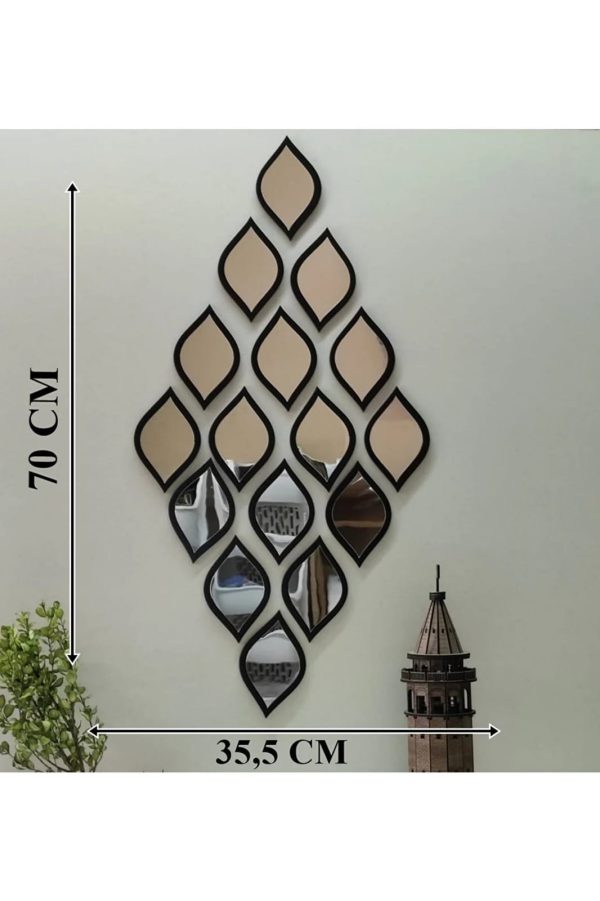 Water Drop Mirror And Wooden Wall Art For Living Room